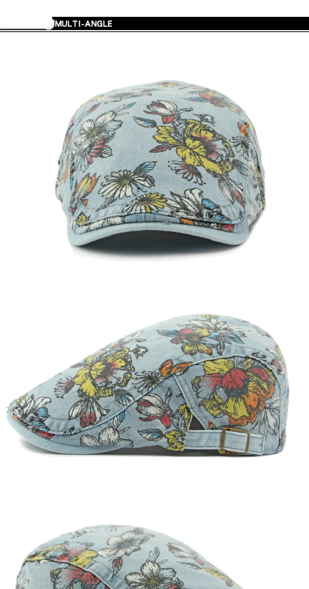 Giardino Floral Denim Beret