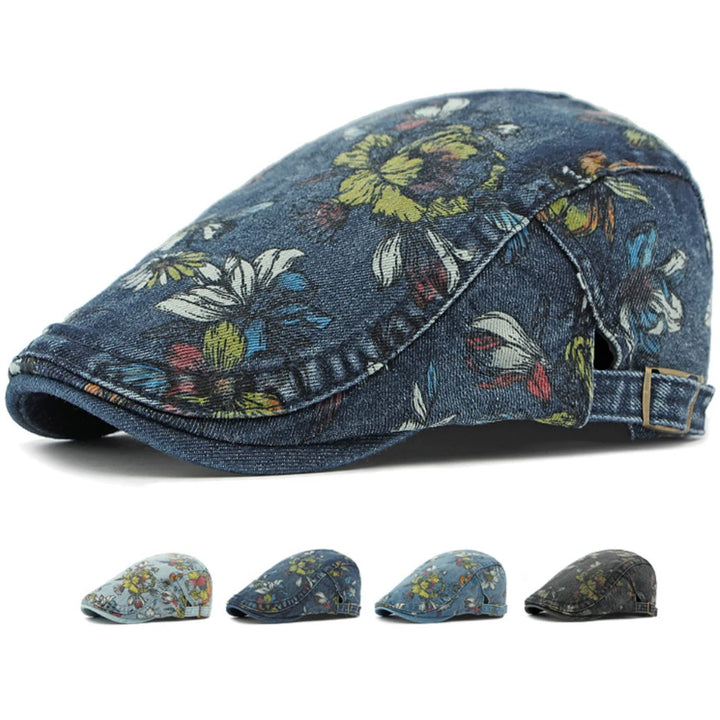 Giardino Floral Denim Beret