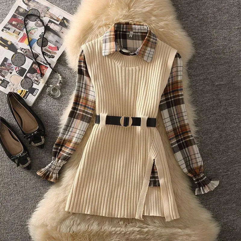 Plaid & Pleat 2 Piece Set