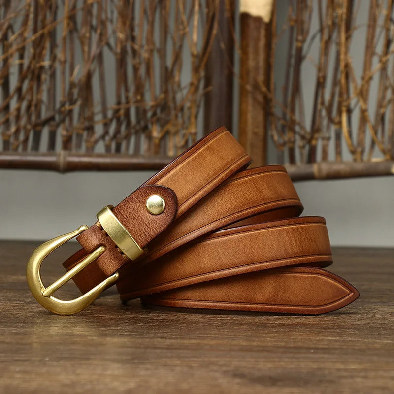 Harlow Brass Leather Belt