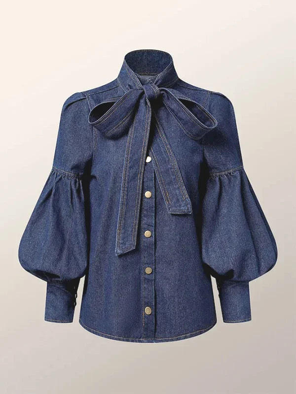 Aubryn Denim Knot Blouse