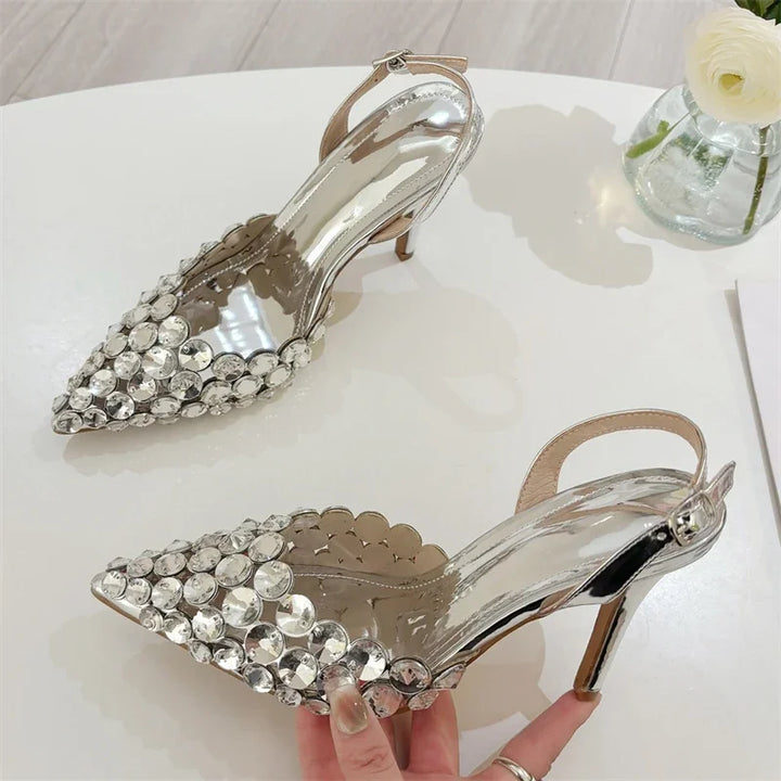 Diamante Rhinestone Slingback Heels