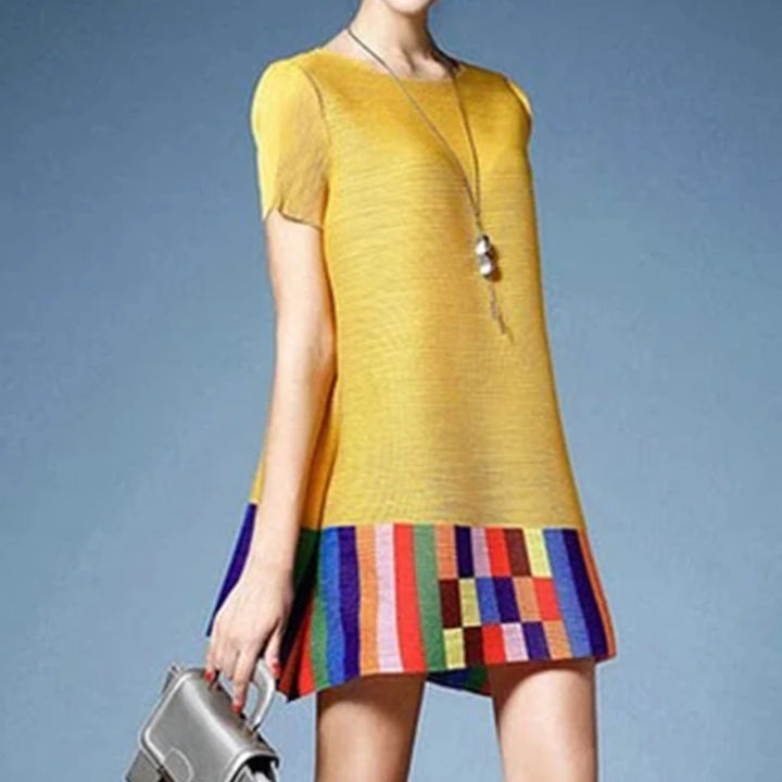 Mosaica Colorblock Pleated Dress