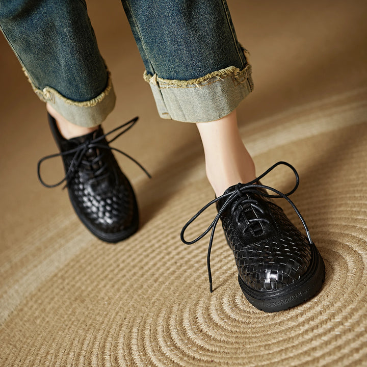 Noemi Woven Leather Oxfords