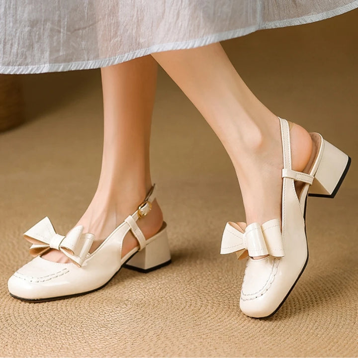 Valette Patent Bow Slingbacks