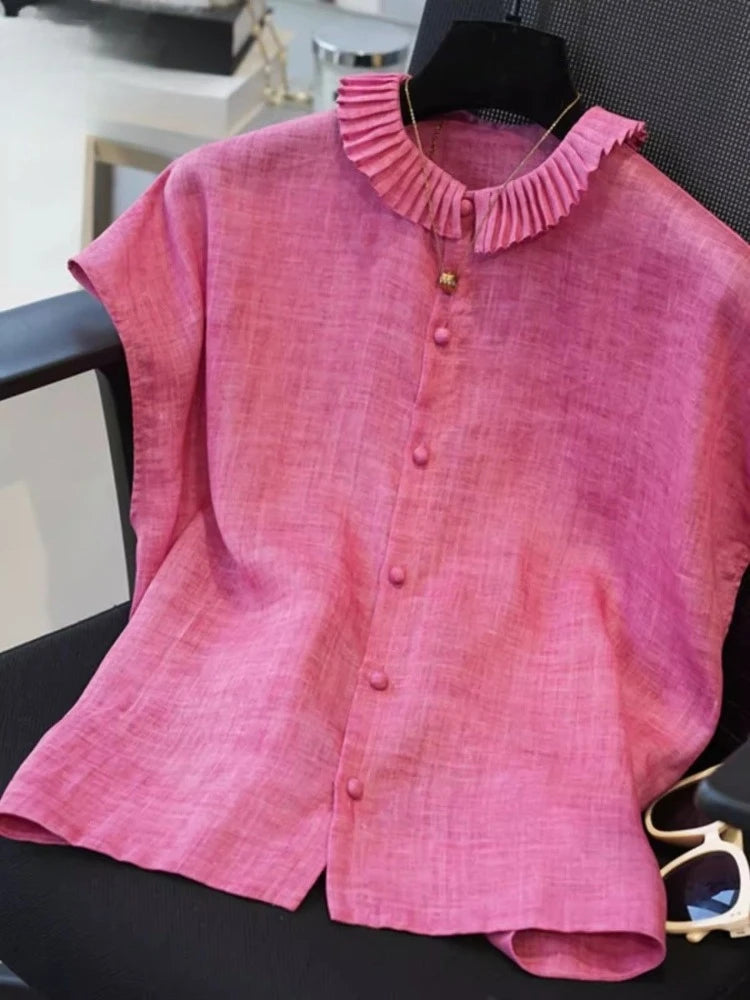 Pleatra Ruffle Collar Blouse