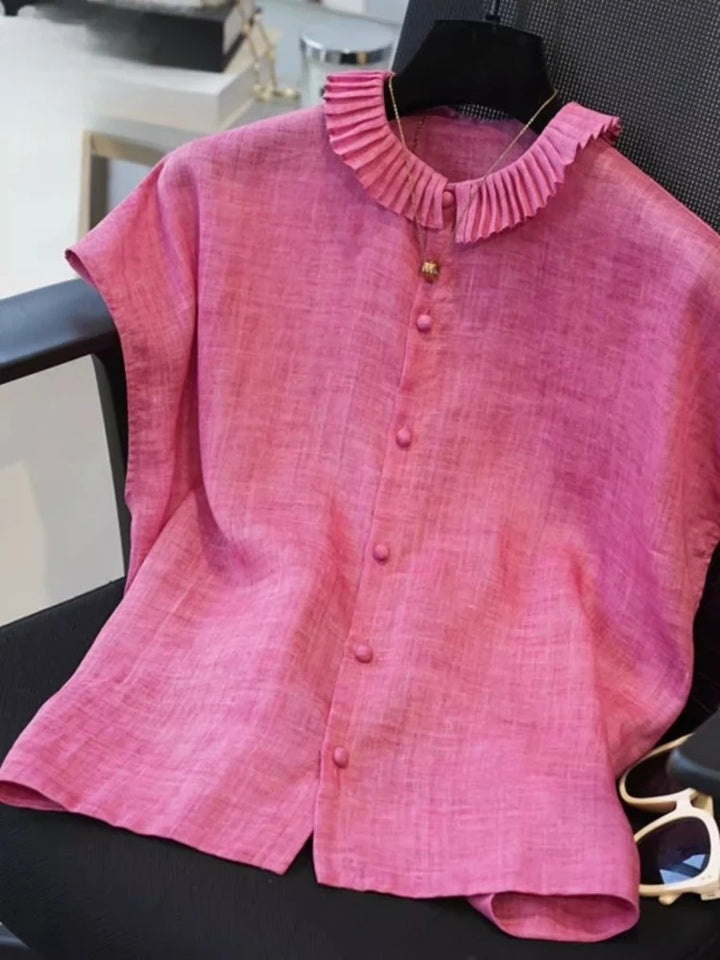 Pleatra Ruffle Collar Blouse