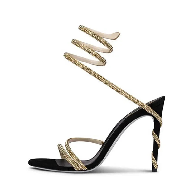 Spiralina Crystal Wrap Sandals