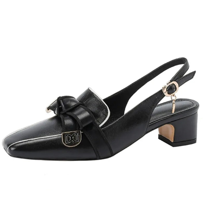 Doppio Fiocco Leather Heels