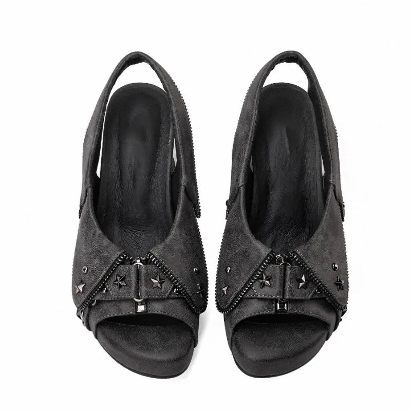 Starbolt Denim Platform Sandals