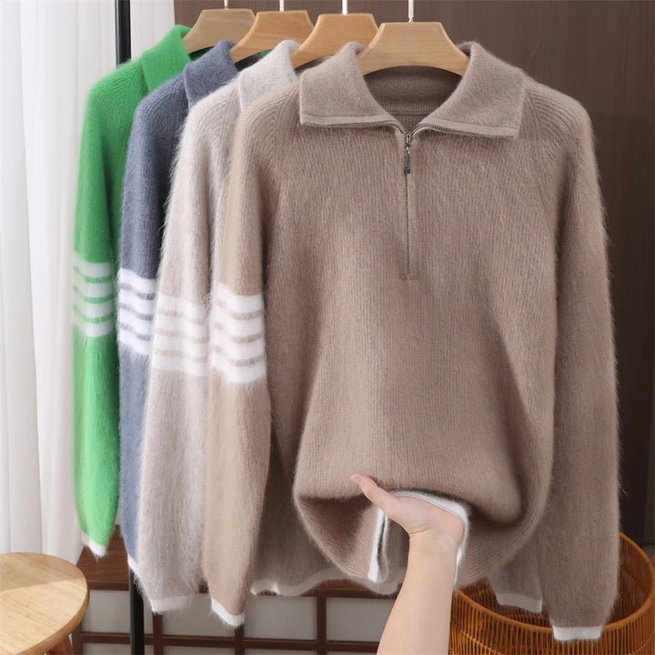 Renley Mink Cashmere Quarter Zip