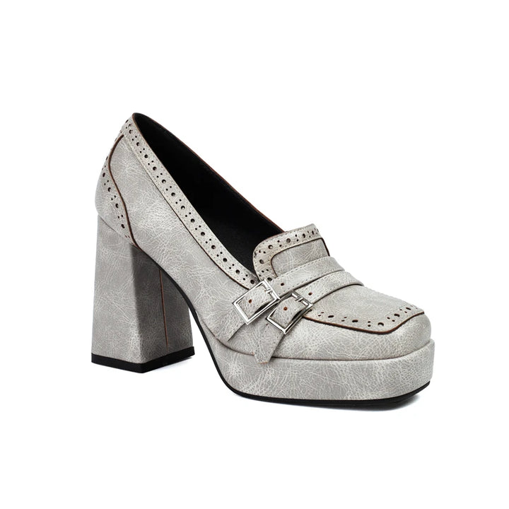 Traforata Double-Buckle Platform Loafers