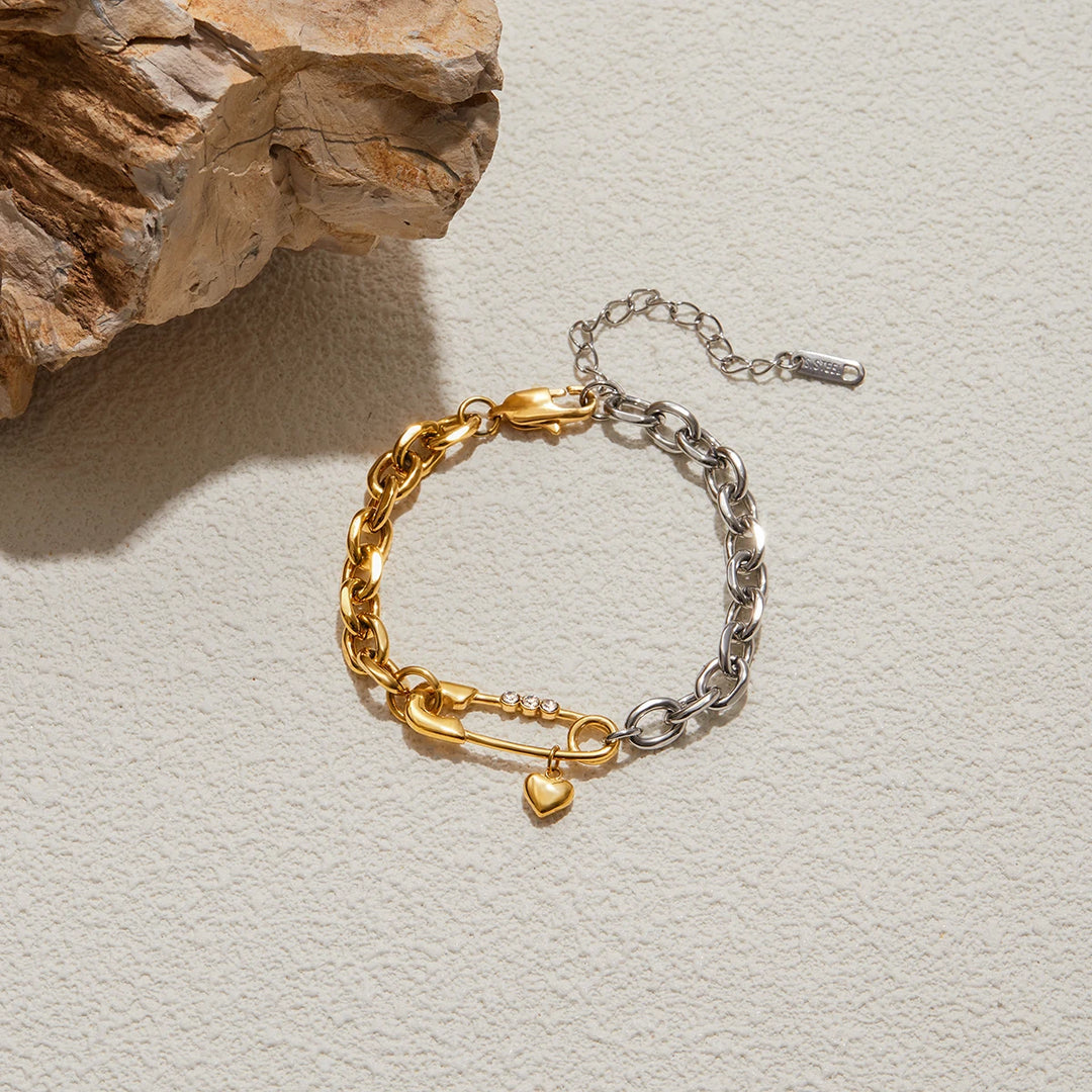 Spilla Safety Pin Two-Tone Necklace