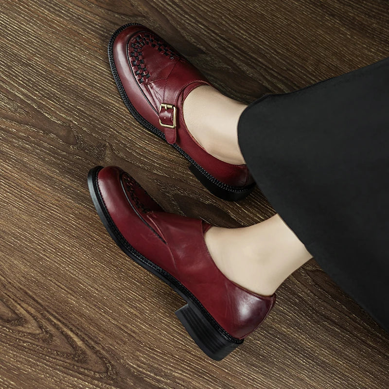 Cortona Woven Leather Oxfords