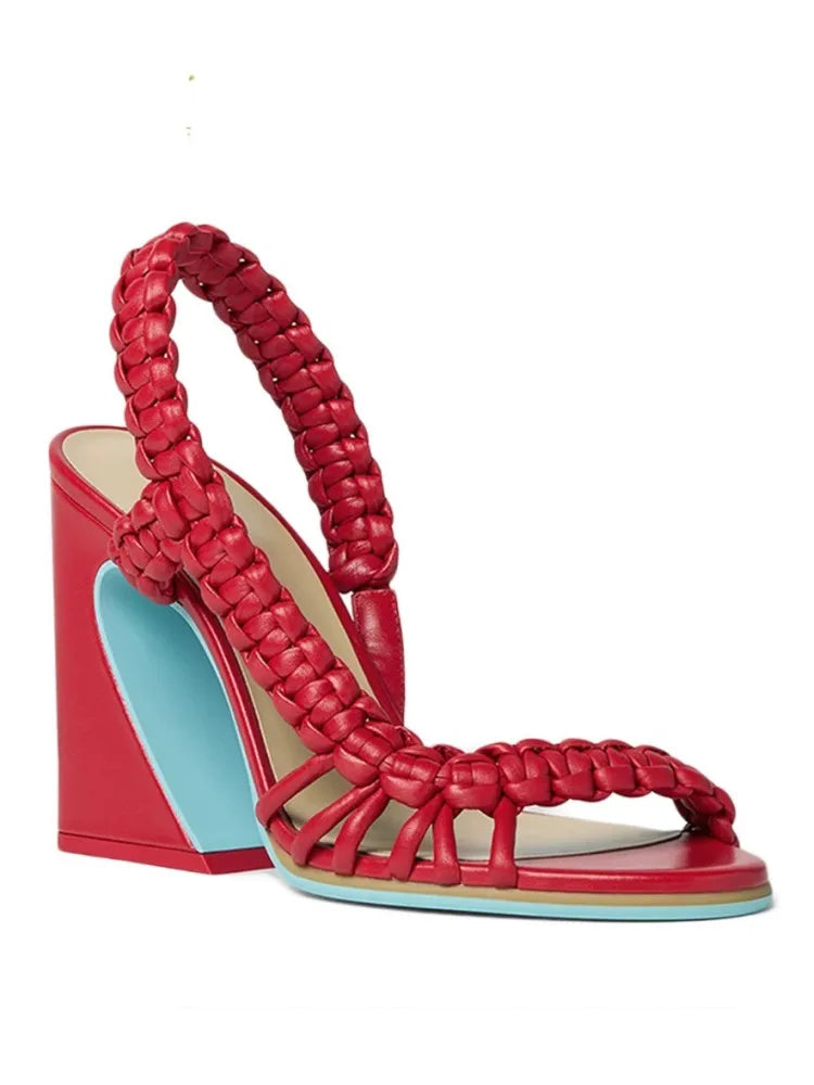 Treccia Woven Slingback Heels