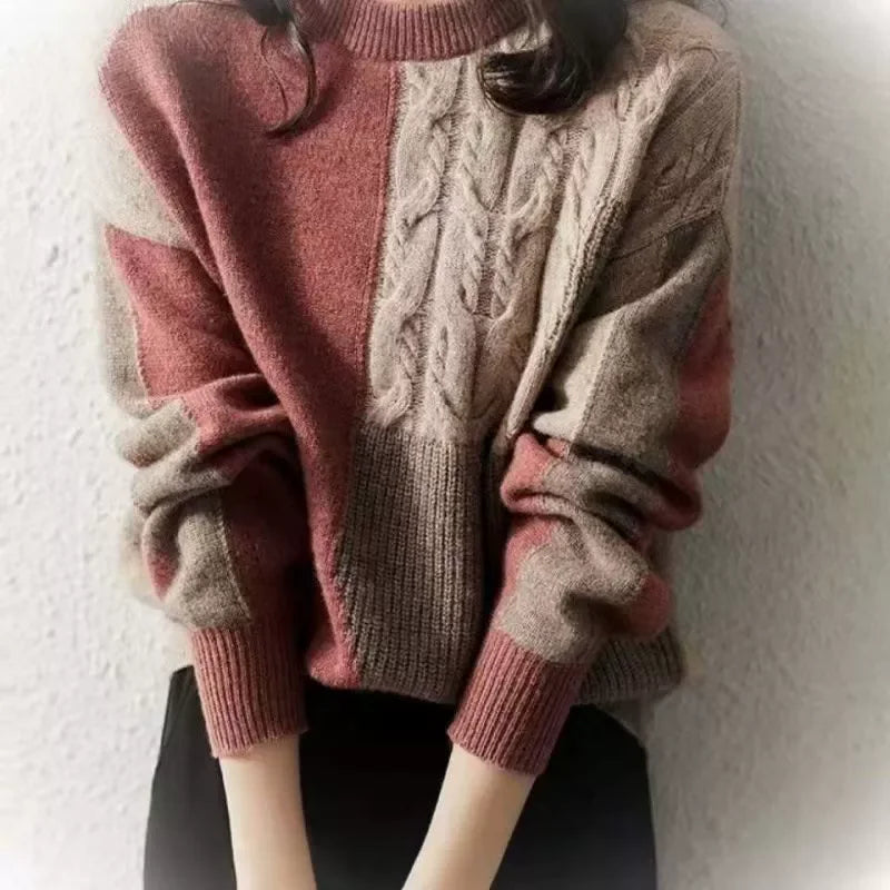 Intarsia Patchwork Sweater
