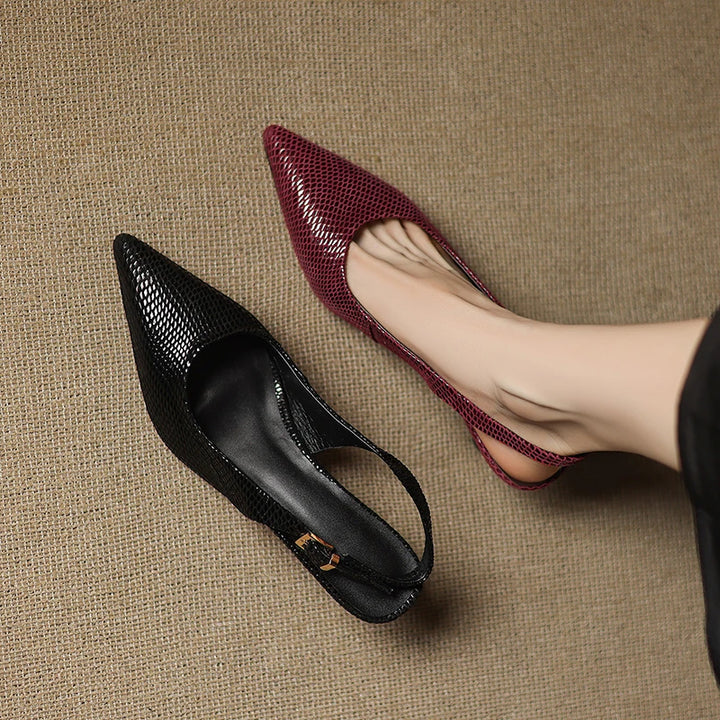 Valerra Leather Slingbacks