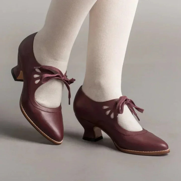 Farfalla Lace-Up Mary Jane Pumps