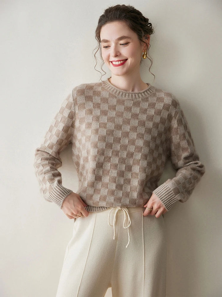Claudette Check Cashmere Sweater