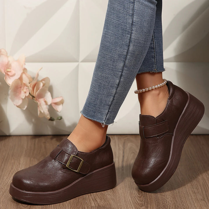 Fibbia Buckle Wedge Loafers