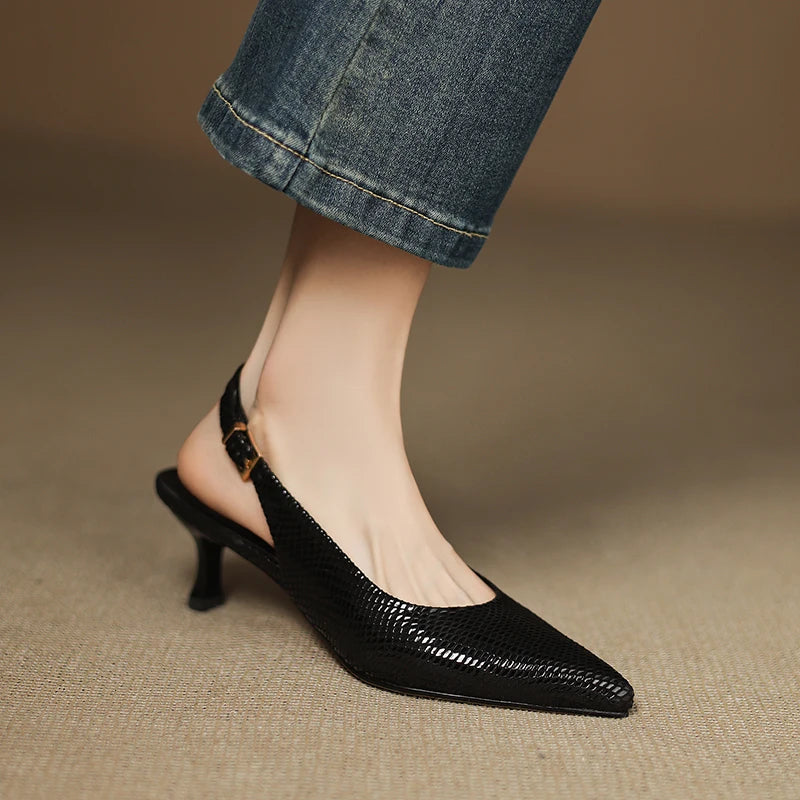 Valerra Leather Slingbacks