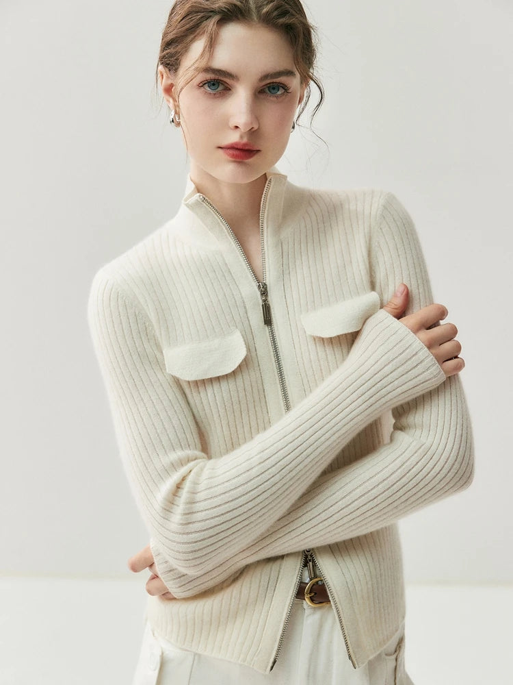 Colette Cashmere Rib Cardigan