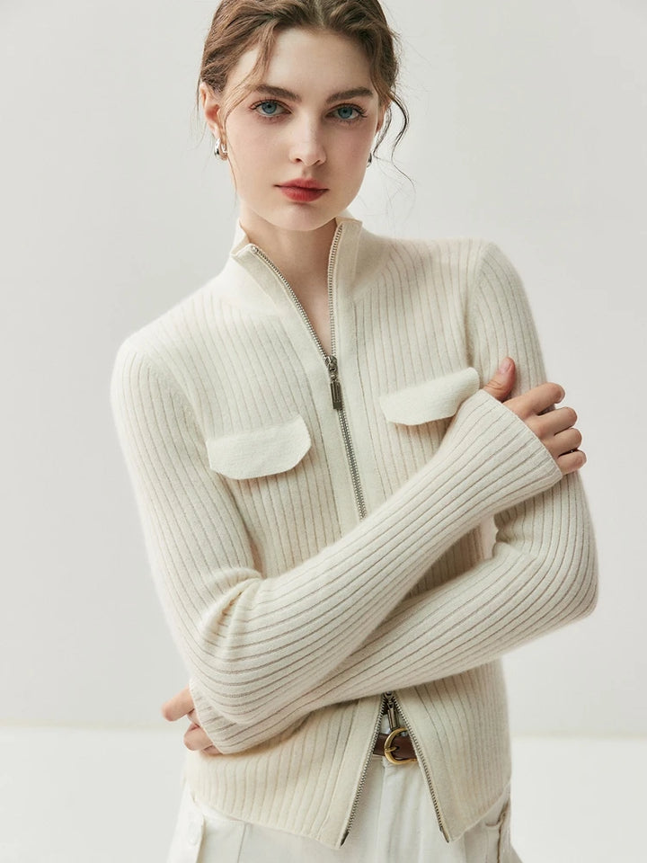 Colette Cashmere Rib Cardigan