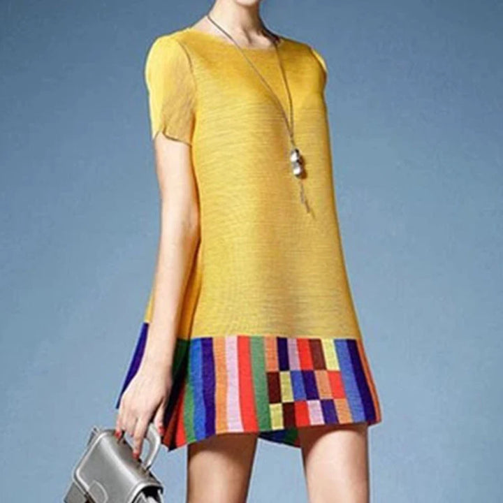 Mosaica Colorblock Pleated Dress