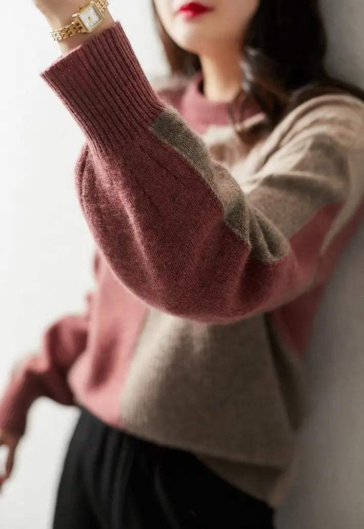 Intarsia Patchwork Sweater