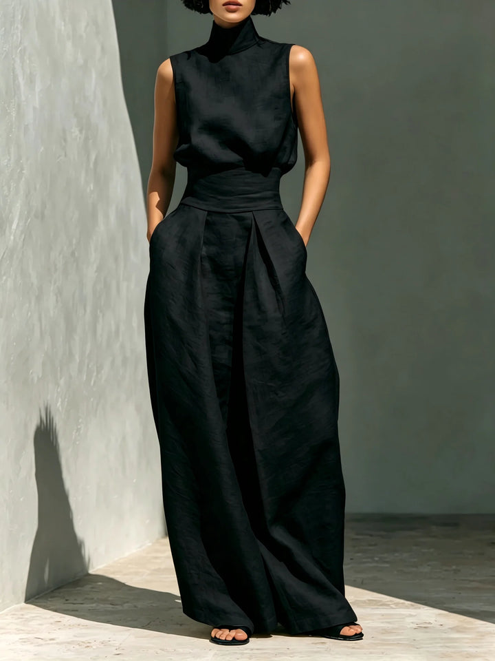 Vestale High-Neck Linen Set