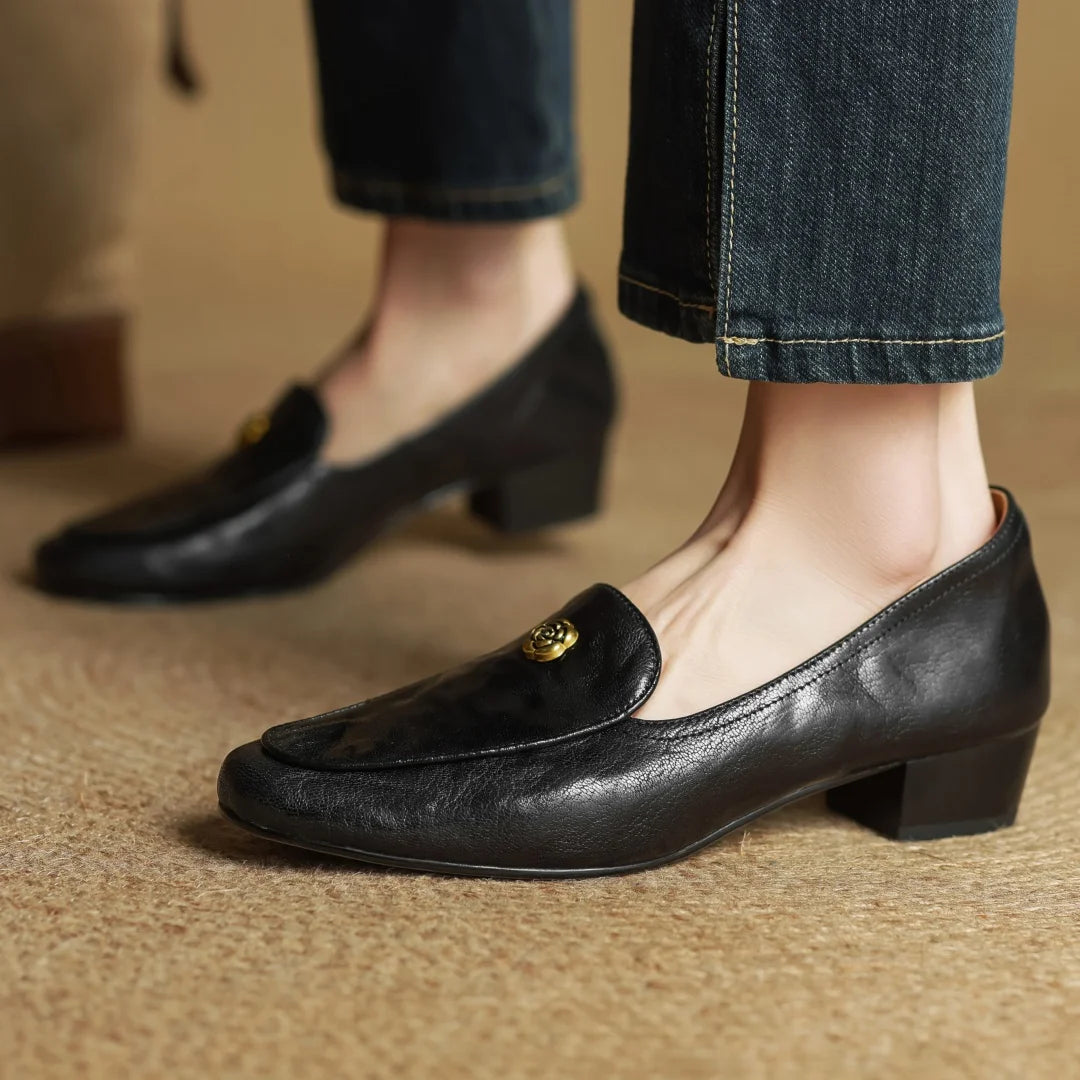 Camellia Leather Loafers