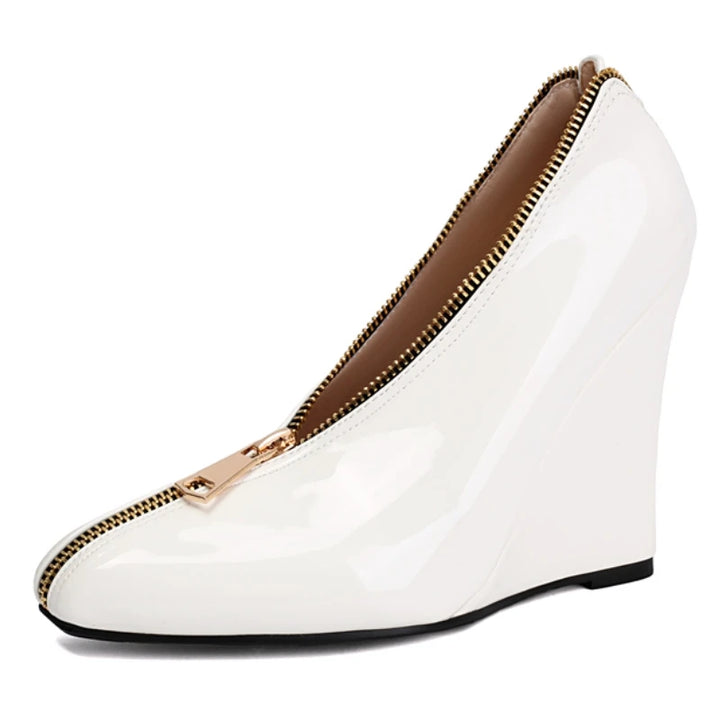 Chiusura Front-Zip Wedge Pumps
