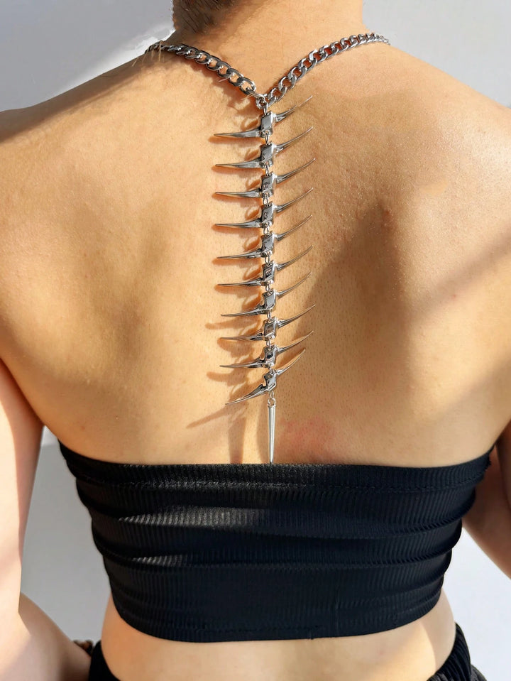 Vertebra Spiked Back Chain Necklace