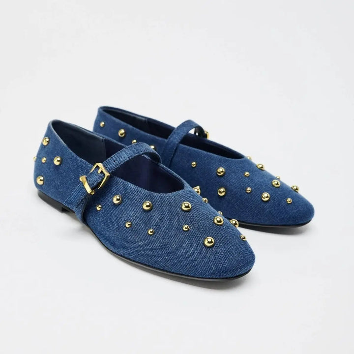 Goldrush Studded Flats