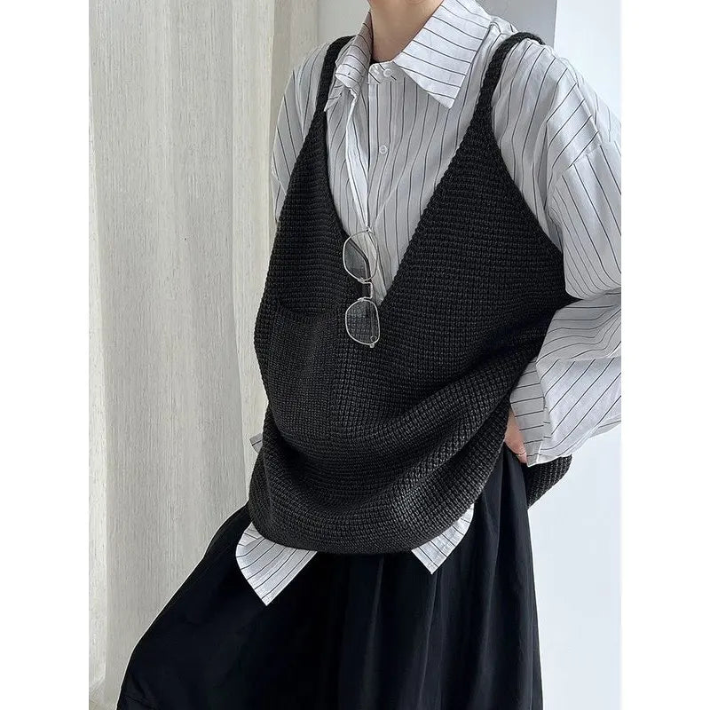 Waffleknit Slouch Vest