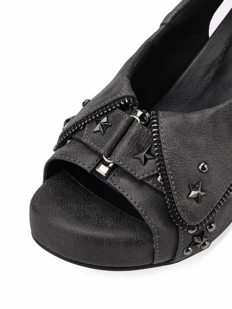 Starbolt Denim Platform Sandals