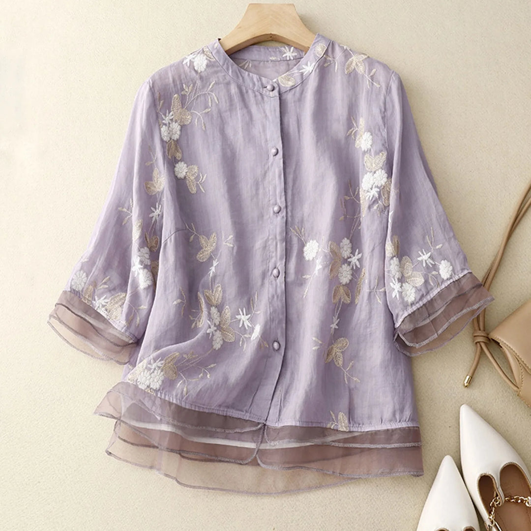 Sylvie Petal Linen Blouse