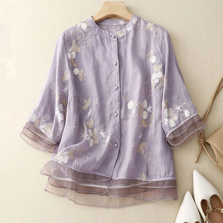 Sylvie Petal Linen Blouse