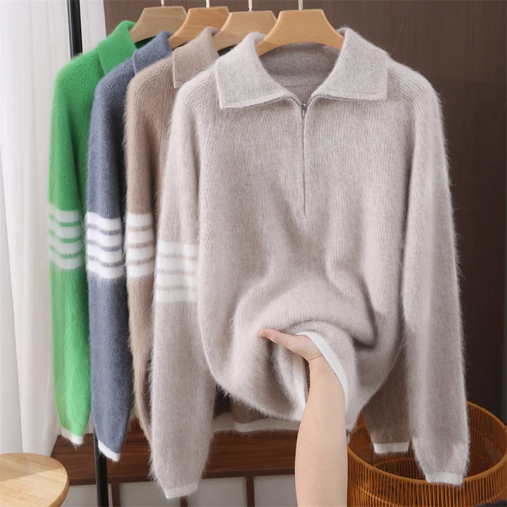 Renley Mink Cashmere Quarter Zip