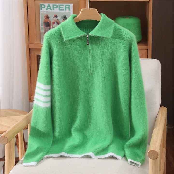 Renley Mink Cashmere Quarter Zip