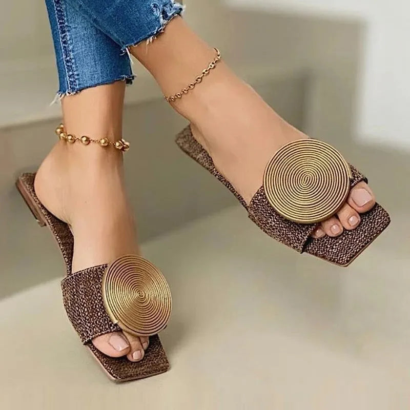 Spiralé Woven Flat Sandals