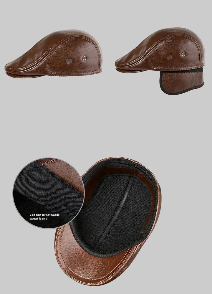 Oldridge Leather Flat Cap