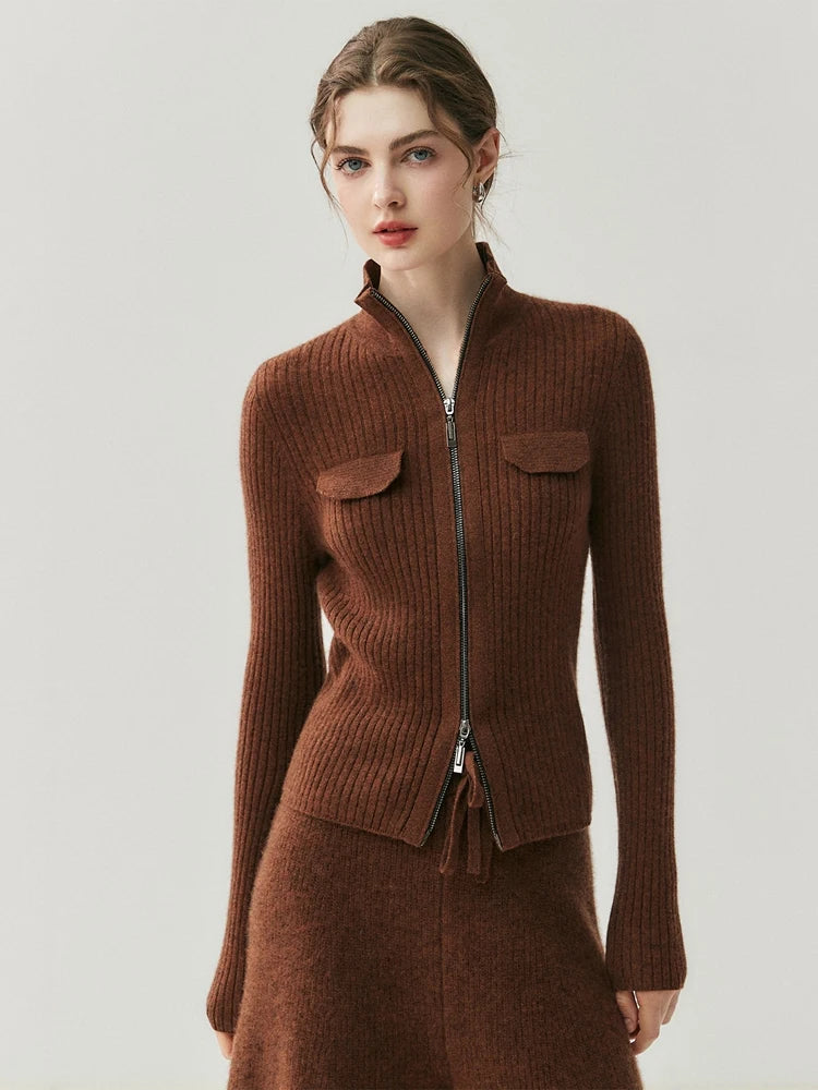 Colette Cashmere Rib Cardigan