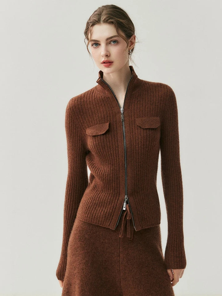 Colette Cashmere Rib Cardigan