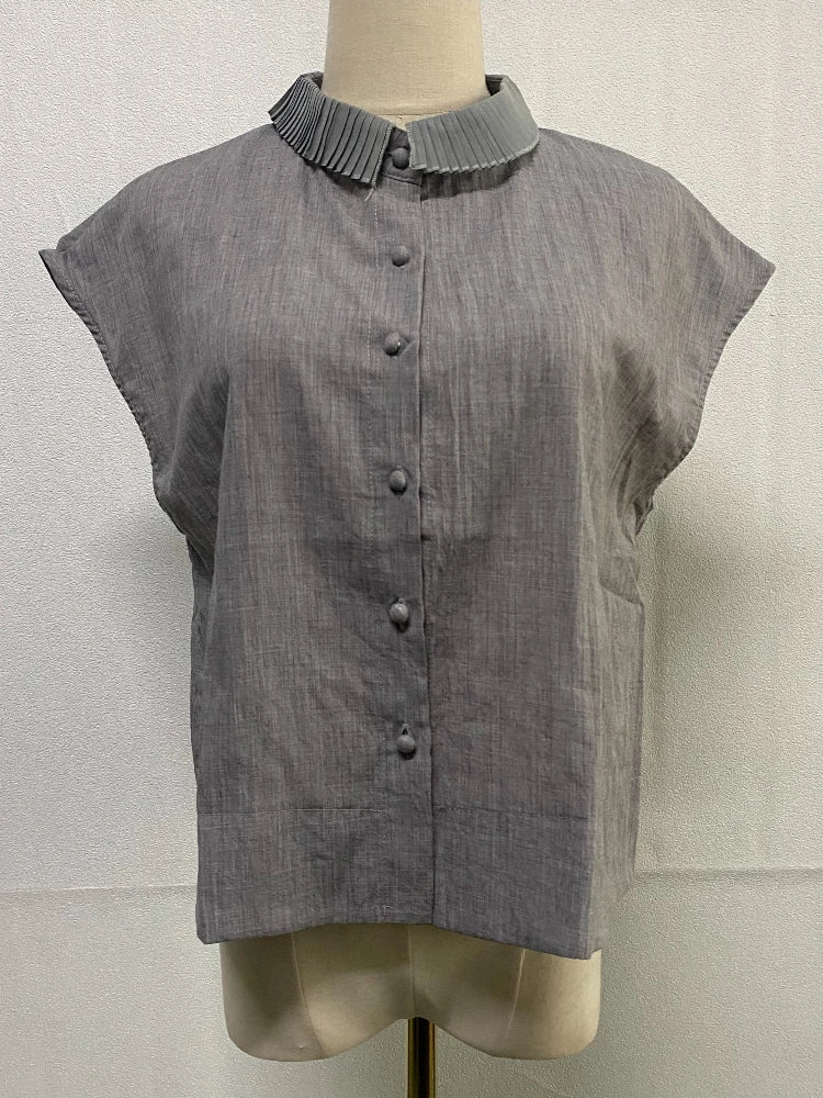 Pleatra Ruffle Collar Blouse