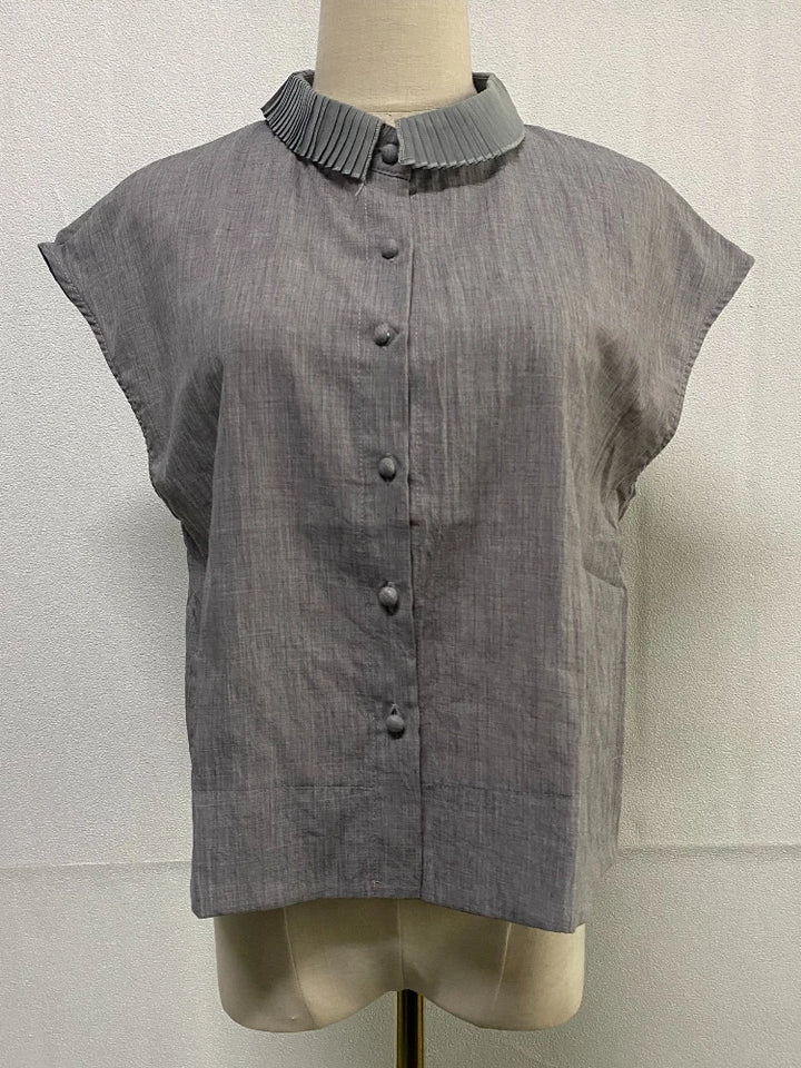 Pleatra Ruffle Collar Blouse