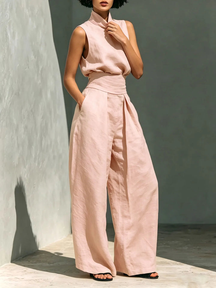 Vestale High-Neck Linen Set
