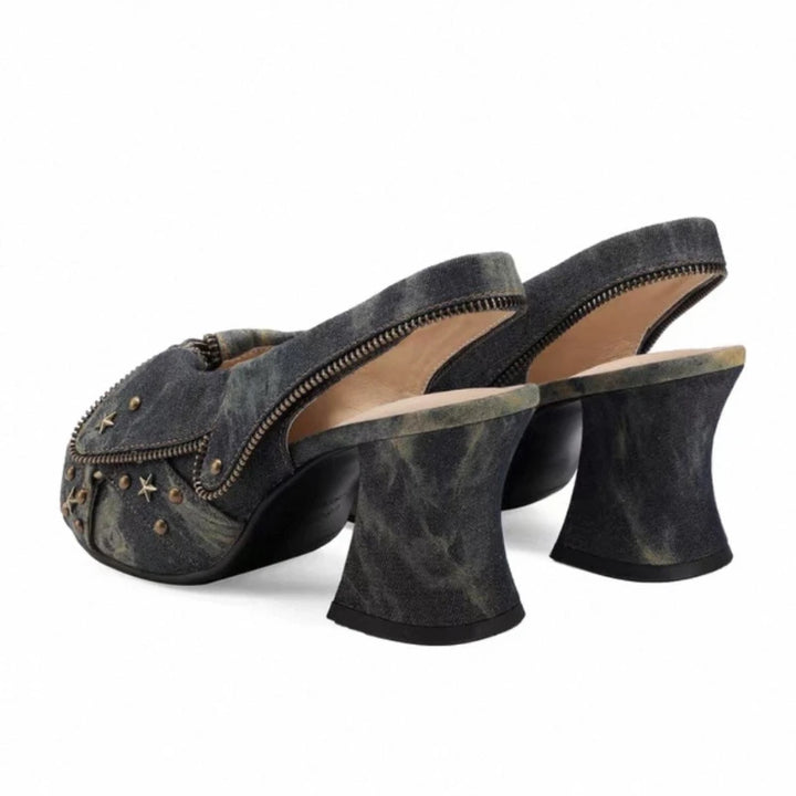 Starbolt Denim Platform Sandals