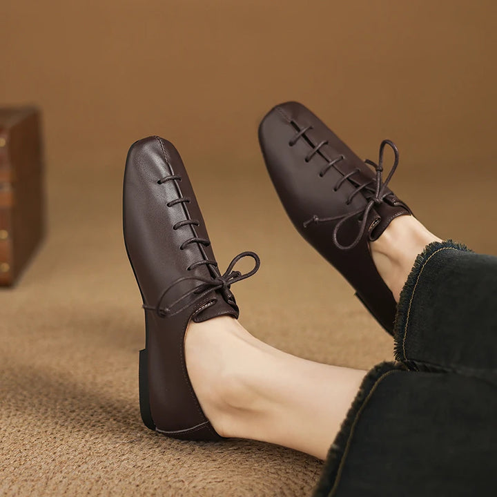 Cordella Square-Toe Leather Loafers