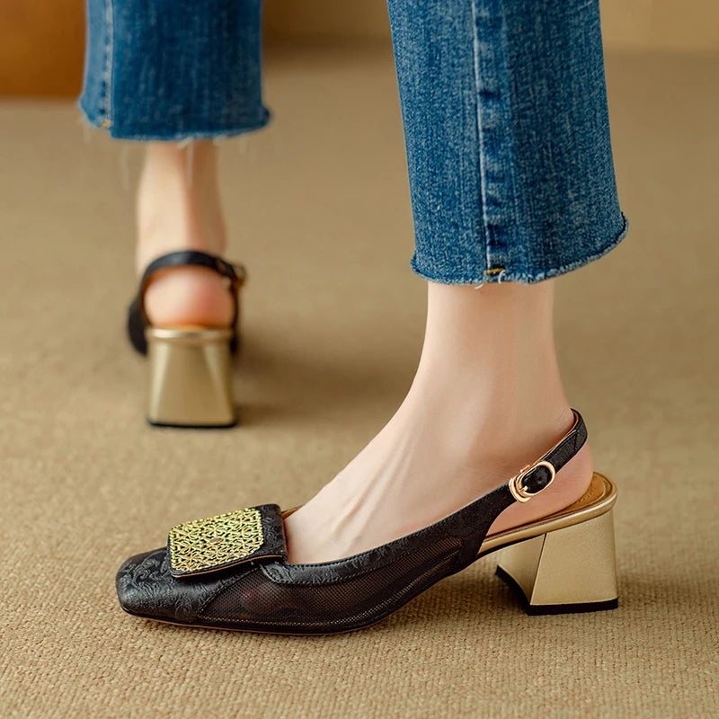 Veronese Mesh Slingback Heels